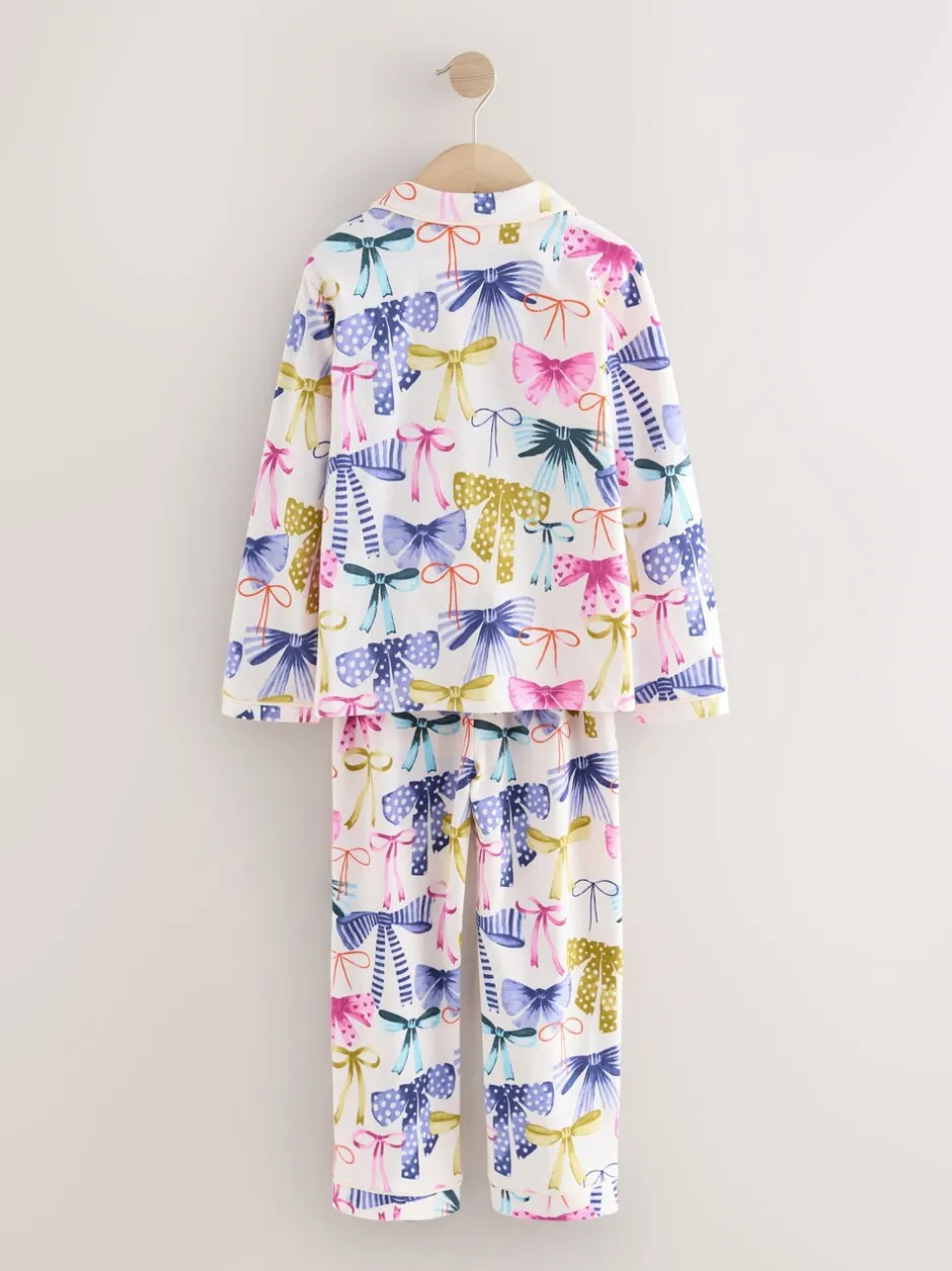 Nachtkleding En Pyjama's|Pyjama's*Next - Pyjama met knoopsluiting (3-16jr) Roze/Groene strikprint