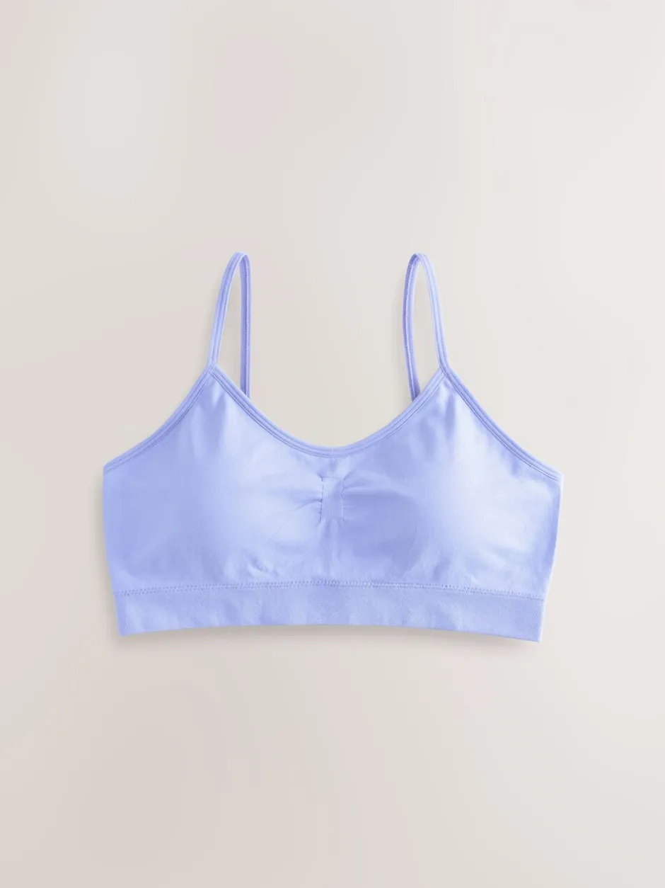 Alle Ondergoed|Next - Naadloze Cropped Tops 2 Pack met uitneembare, licht gewatteerde cups (7-16jaar) Roze/lila