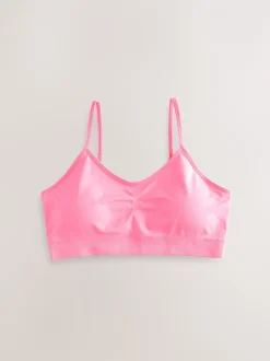 Alle Ondergoed|Next - Naadloze Cropped Tops 2 Pack met uitneembare, licht gewatteerde cups (7-16jaar) Roze/lila
