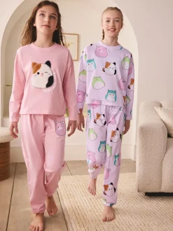 Nachtkleding En Pyjama's|Pyjama's|Next Roze/lila - Squishmallow pyjama's 2 stuks (5-14jaar)