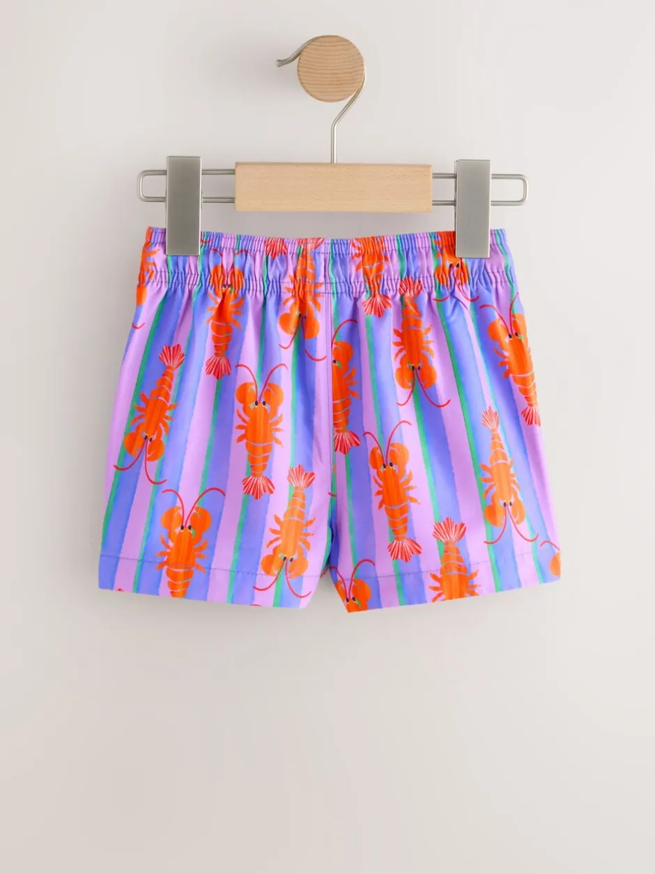 Badkleding|Badkleding|Next - Zwemshort met print (3 mnd-7 jr) Roze/lila