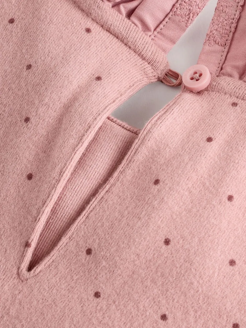 Tops|T-Shirts|Next - Geborduurde tops met lange mouwen (3mnd -7jr) Roze/naturel