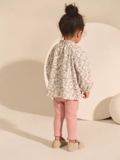Tops|T-Shirts|Next - Geborduurde tops met lange mouwen (3mnd -7jr) Roze/naturel