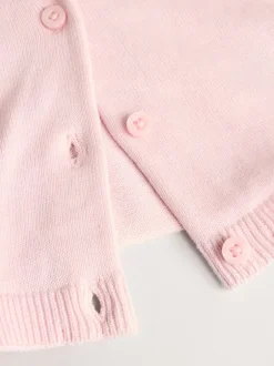 Gebreide Kleding|Next Roze/naturel - Verpakking van 2 100% katoenen vesten (0 mnd - 3 jr)