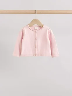 Gebreide Kleding|Next Roze/naturel - Verpakking van 2 100% katoenen vesten (0 mnd - 3 jr)