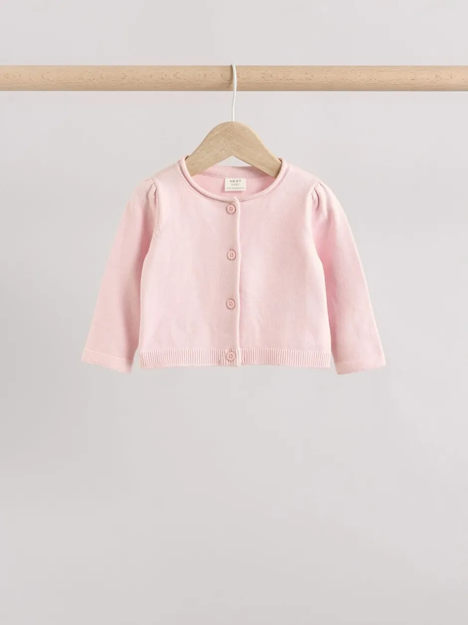 Gebreide Kleding|Next Roze/naturel - Verpakking van 2 100% katoenen vesten (0 mnd - 3 jr)