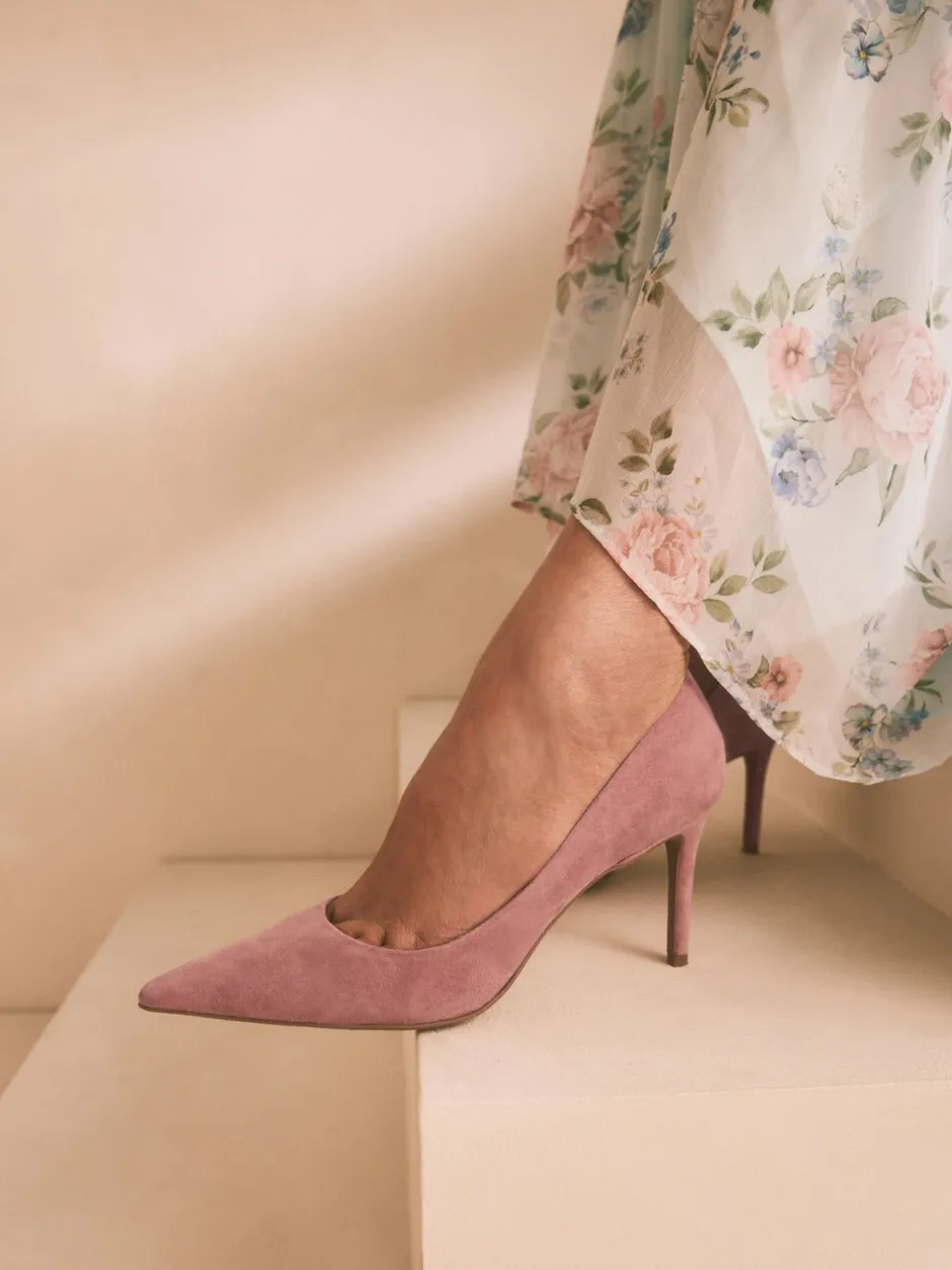 Schoenen Met Hakken|Next Rozenroze suède - Leren mid-court pumps