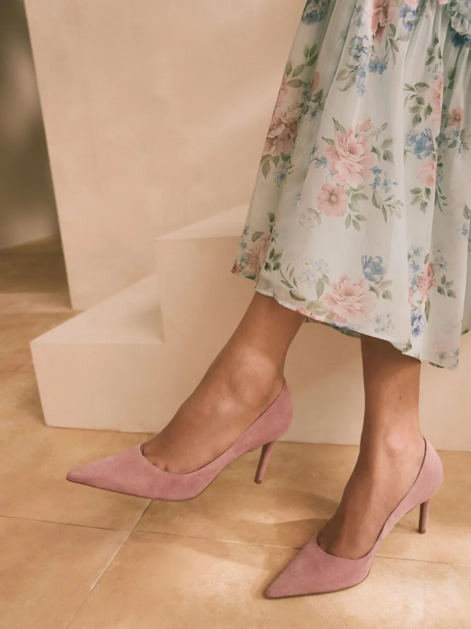 Schoenen Met Hakken|Next Rozenroze suède - Leren mid-court pumps