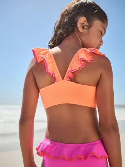 Badkleding*Next Roze/oranje - Bikini met ruches (3-16jaar)