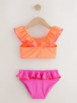 Badkleding*Next Roze/oranje - Bikini met ruches (3-16jaar)