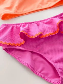 Badkleding*Next Roze/oranje - Bikini met ruches (3-16jaar)