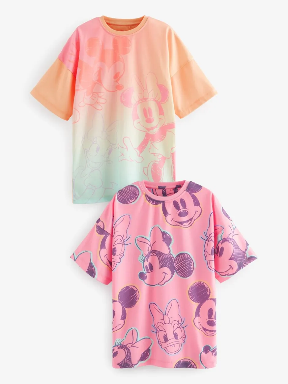 Nachtponnen*Next Roze/oranje - Minnie Mouse licentie nachthemd 2 pack (2-14jaar)