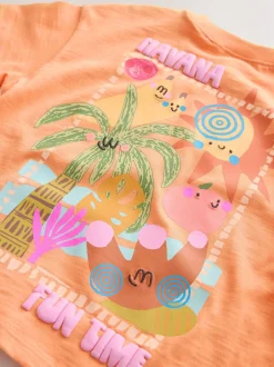 Tops|Sets En Combisets|Next - Top & Cycle Shorts Set 2 Pack (3mths-7yrs) Roze/oranje
