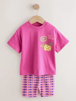 Tops|Sets En Combisets|Next - Top & Cycle Shorts Set 2 Pack (3mths-7yrs) Roze/oranje