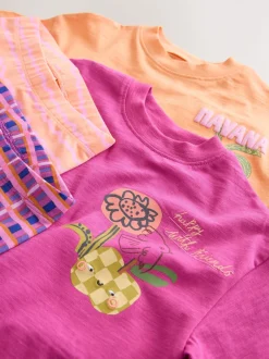 Tops|Sets En Combisets|Next - Top & Cycle Shorts Set 2 Pack (3mths-7yrs) Roze/oranje