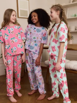 Nachtkleding En Pyjama's|Pyjama's|Next - Verpakking van 3 pyjama's met joggingbroek (3 - 16 jr) Roze/paars