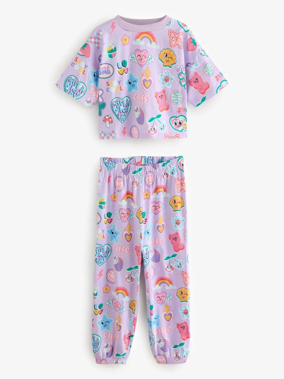 Nachtkleding En Pyjama's|Pyjama's|Next - Verpakking van 3 pyjama's met joggingbroek (3 - 16 jr) Roze/paars
