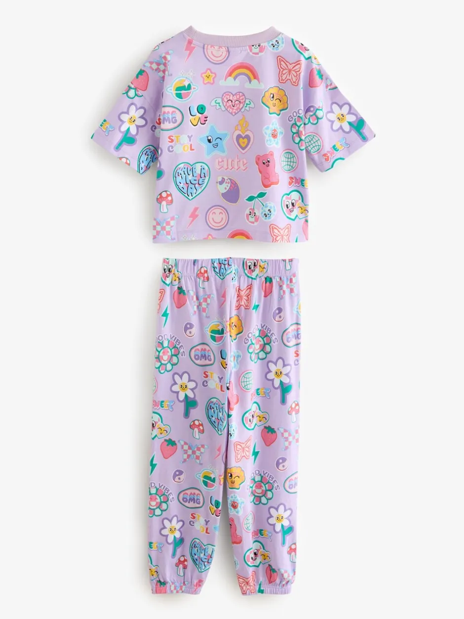 Nachtkleding En Pyjama's|Pyjama's|Next - Verpakking van 3 pyjama's met joggingbroek (3 - 16 jr) Roze/paars