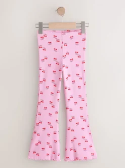 Broeken En Leggings|Next Roze/rode kers - Geribde uitlopende legging (3-16 jr)