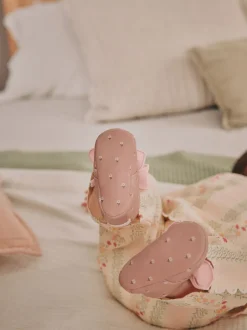 Boots*Next - Babylaarzen met bloemenprint (0-18 mnd) Roze-roestbruin
