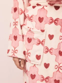 Badjassen|Alle Nacht- En Loungekleding|Next - Superzachte kamerjas Roze/rood met hart