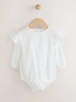 Rompertjes En Tuinbroeken|Next Roze/wit - 3 -delige babyset van rompertje en gebreide bretelbroeken met panty (0mnd-2jr)