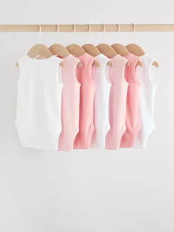 Rompertjes En Hemdjes*Next Roze/wit - Essentieel Vest Baby Bodysuits