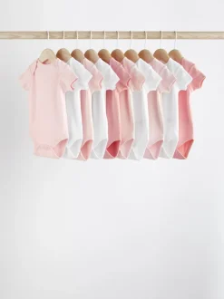Rompertjes En Hemdjes*Next Roze/wit - Essentiële babyrompertjes met korte mouwen