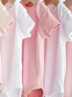 Rompertjes En Hemdjes*Next Roze/wit - Essentiële babyrompertjes met korte mouwen