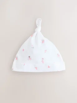 Mutsjes En Antikrabwantjes|Mutsen, Handschoenen En Sjaals|Next Roze/wit - Set van 3 babymutsen met strik (0-12mnd)