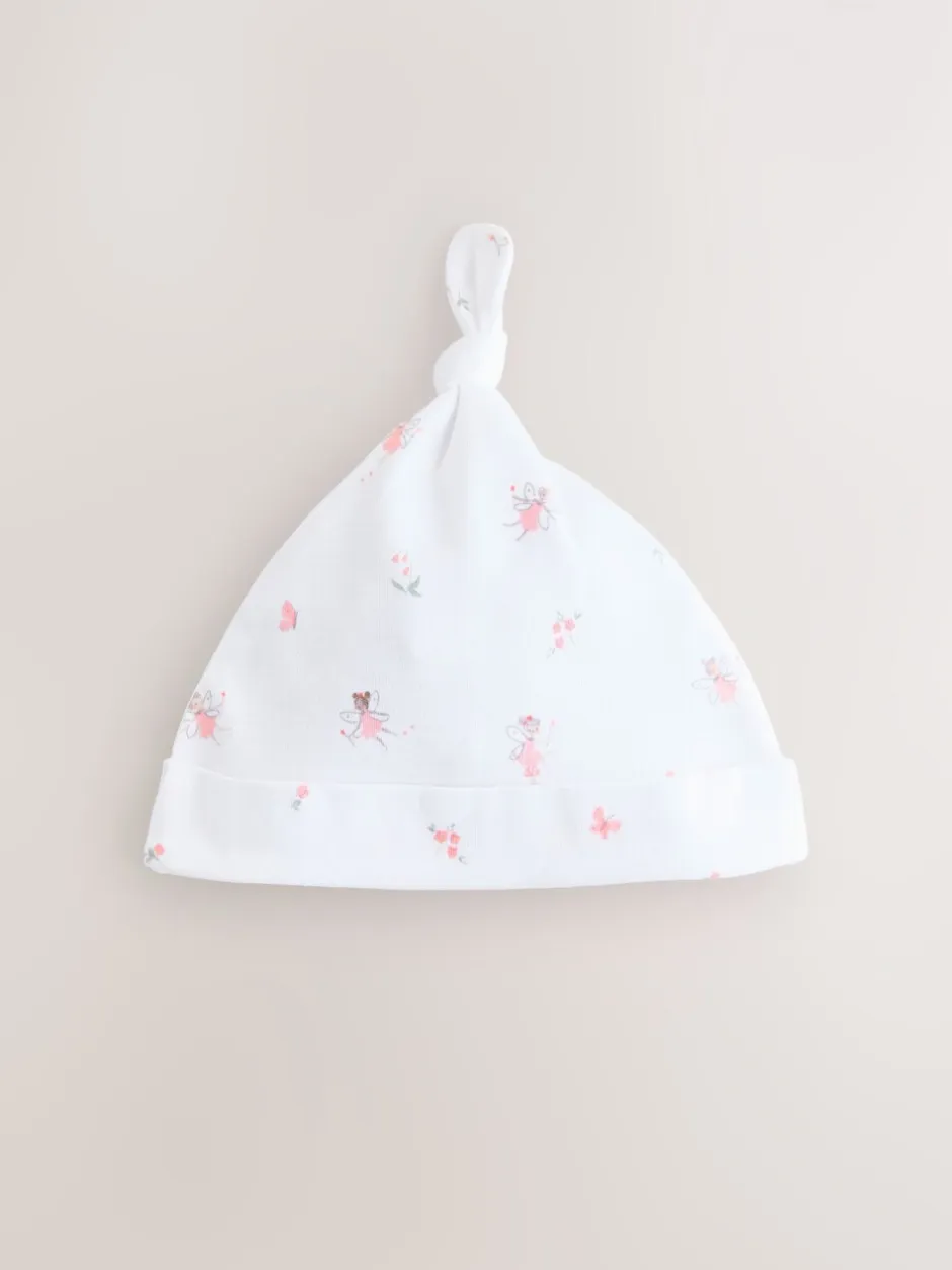 Mutsjes En Antikrabwantjes|Mutsen, Handschoenen En Sjaals|Next Roze/wit - Set van 3 babymutsen met strik (0-12mnd)