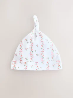 Mutsjes En Antikrabwantjes|Mutsen, Handschoenen En Sjaals|Next Roze/wit - Set van 3 babymutsen met strik (0-12mnd)