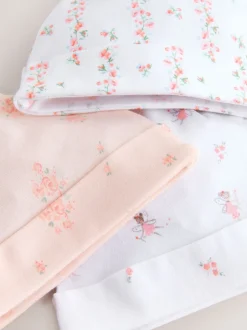 Mutsjes En Antikrabwantjes|Mutsen, Handschoenen En Sjaals|Next Roze/wit - Set van 3 babymutsen met strik (0-12mnd)