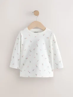 Tops|Multipacks*Next Roze/wit - Set van 4 T-shirts met lange mouwen en geborduurde konijntjes (3mnd-7jr)
