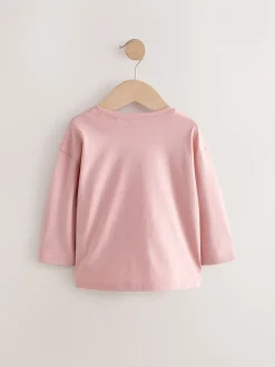 Tops|Multipacks*Next Roze/wit - Set van 4 T-shirts met lange mouwen en geborduurde konijntjes (3mnd-7jr)