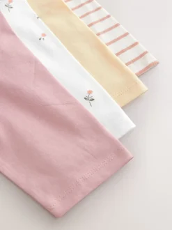 Tops|Multipacks*Next Roze/wit - Set van 4 T-shirts met lange mouwen en geborduurde konijntjes (3mnd-7jr)