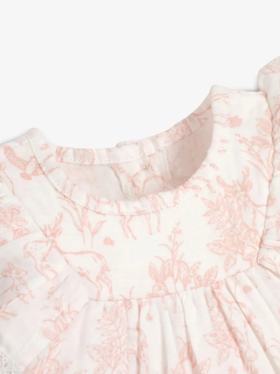Jumpsuits En Playsuits*The Little Tailor - Mousseline babyplaysuit van 100% katoen Roze/wit