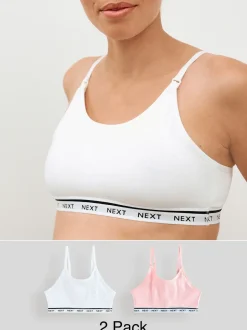 Beha's|Next - Zwangerschap en borstvoeding cropped ultiem comfort tops verpakking van 2 Roze/wit