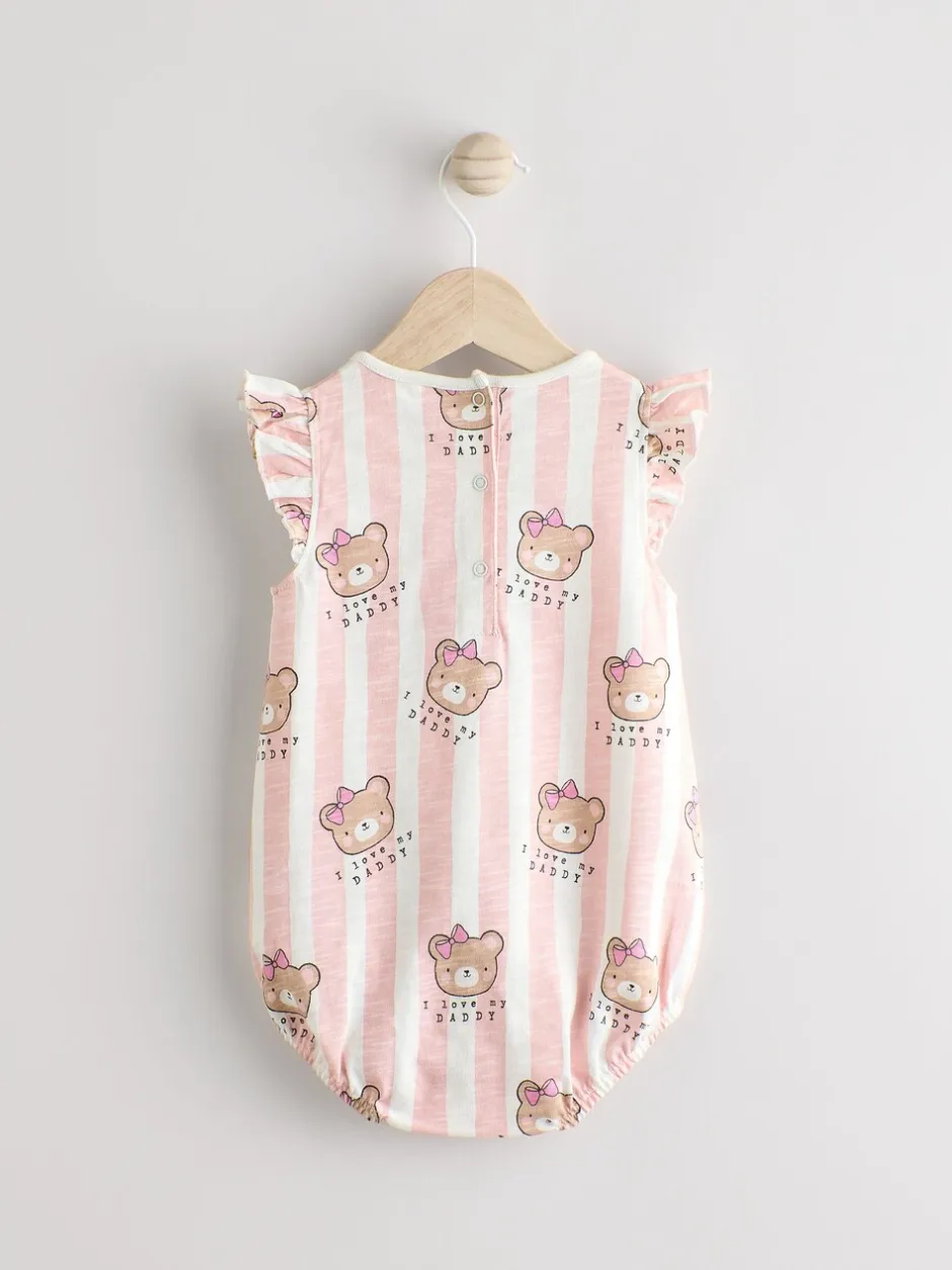 Rompertjes En Tuinbroeken|Next - Pofbroekrompertje Roze/Wit gestreepte I Love My Daddy