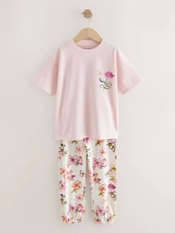 Nachtkleding En Pyjama's|Pyjama's|Next - Verpakking van 2 pyjama's met joggingbroek (3 - 16 jr) Roze/wit met bloemenprint