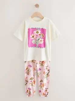 Nachtkleding En Pyjama's|Pyjama's|Next - Verpakking van 2 pyjama's met joggingbroek (3 - 16 jr) Roze/wit met bloemenprint