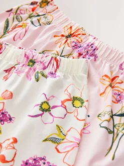 Nachtkleding En Pyjama's|Pyjama's|Next - Verpakking van 2 pyjama's met joggingbroek (3 - 16 jr) Roze/wit met bloemenprint