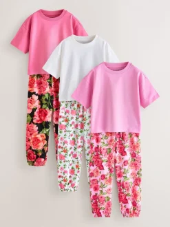 Nachtkleding En Pyjama's|Pyjama's*Next - Floral Pyjamas 3 Pack (3-16yrs) Roze/zwart