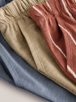 Jeans En Joggingbroeken|Next - Stripe Joggers 3 Pack (3mths-7yrs) Rust Stripe Tan Brown And Grey