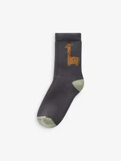 Sokken En Panty's|Sokken*Next Safaridieren - Set van 5 Cosy Terry sokken met hoog katoengehalte