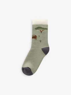 Sokken En Panty's|Sokken*Next Safaridieren - Set van 5 Cosy Terry sokken met hoog katoengehalte