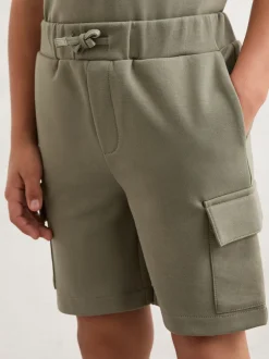Shorts|Reiss - Oliver premium cargoshorts van interlock-jersey Salie