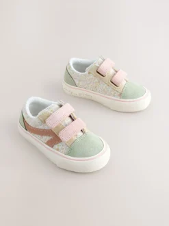 Sneakers|Next - Sneakers met klittenbandsluiting Saliegroen gebloemd