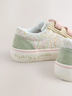 Sneakers|Next - Sneakers met klittenbandsluiting Saliegroen gebloemd