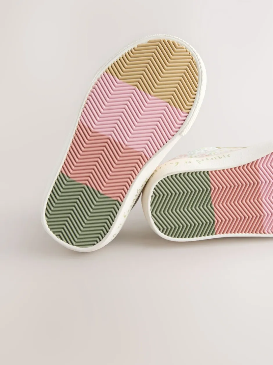 Sneakers|Next - Sneakers met klittenbandsluiting Saliegroen gebloemd